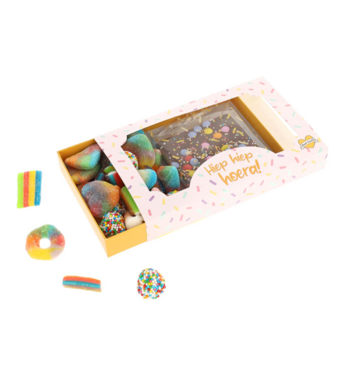 Brievenbus Snoep en Chocolade Hiep Hiep Hoera!  