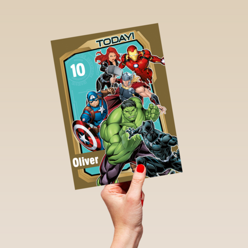 Verjaardagskaart Avengers Birthday today