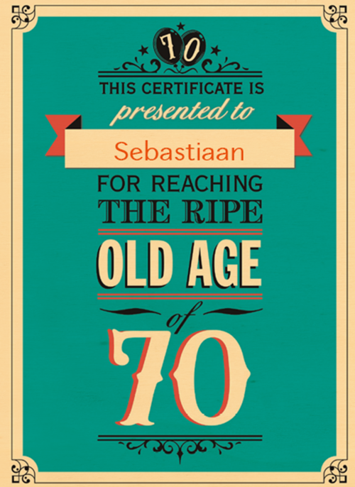 leeftijd zeventig old age