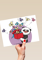 funny mail blanco pandabeer met vlinders