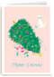 kerstkaart met kerstboom merry catmas