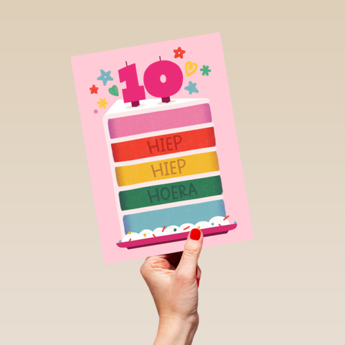 Hiep Hiep Hoera 10 jaar meisje