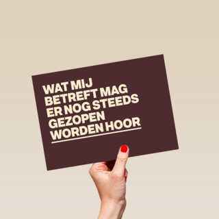 Gezakt kaart er mag nog steeds gezopen worden hoor