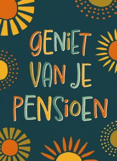 Pensioen kaart zonnetjes