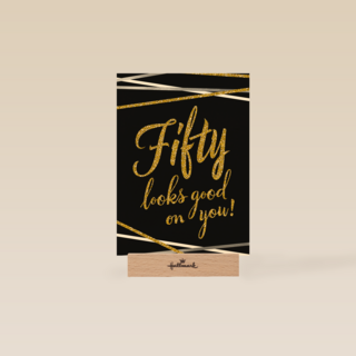 Verjaardagskaart leeftijden 50 man vrouw Fifty looks good on you