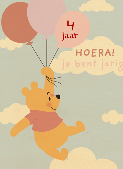 verjaardag kaart meisje winnie de poeh ballonnen
