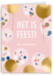 Uitnodiging feest of housewarming gouden ballonnen