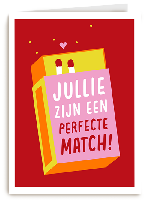 Kaart Hallmark | Felicitatie Huwelijk Verloving Geregistreerd Partnerschap | Liefdjeskaart Jullie Zijn Een Perfecte Match