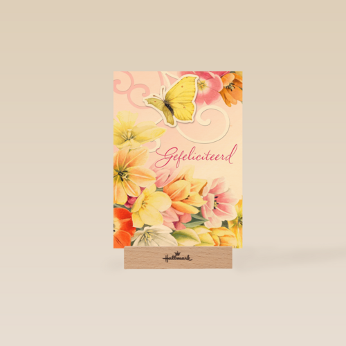 kleurrijke bloemetjes met vlinder