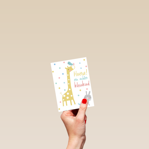 Felicitatiekaart hoera een achterkleinkind