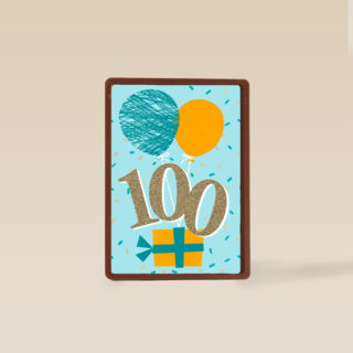 verjaardagskaart 100 jaar met ballonnen