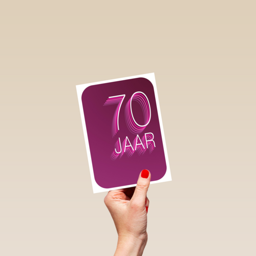 Verjaardagskaart 70 jaar karmijn