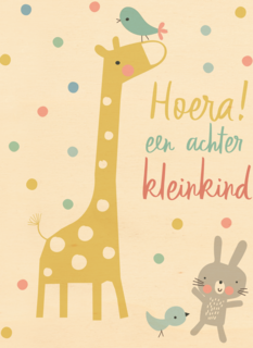 Felicitatiekaart hoera een achterkleinkind