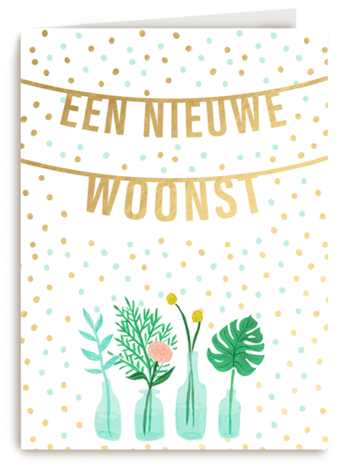 Kaart Hallmark | Felicitatie Nieuwe Woning | Een Nieuwe Woonst Aan Een Slinger