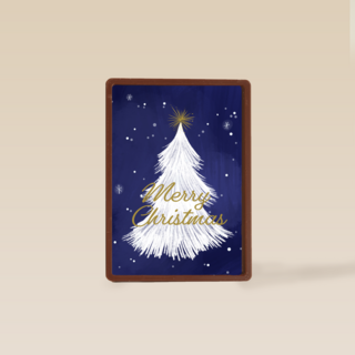 Kerstkaart witte kerstboom