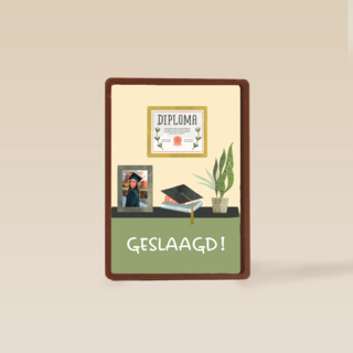 geslaagd fotokaart bureau met foto