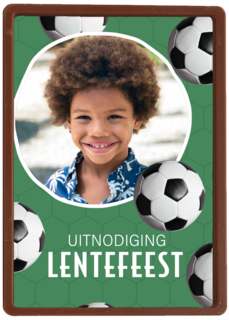 Uitnodiging Lentefeest voetbal fotokaart