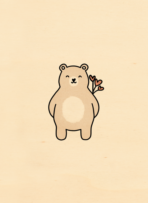 Houten Kaart | Bedankt Beer Met Bloemen