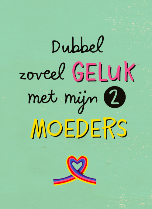 Houten Kaart Moederdag | Houten Kaart Hallmark | Moederdag | Dubbel Zo Veel Geluk Met Mijn Moeder