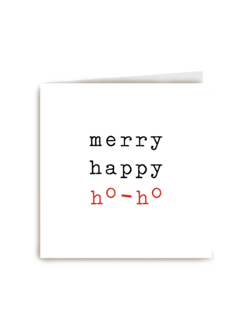 Kerstkaart hip merry happy ho ho