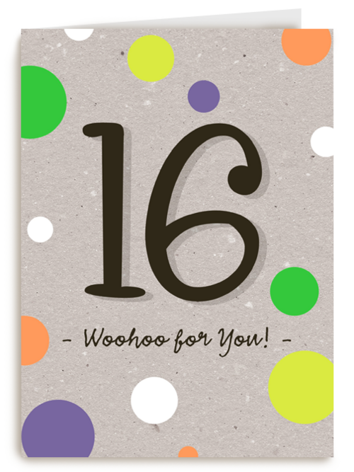 Verjaardagskaart 16 tiener jongen woohoo for you