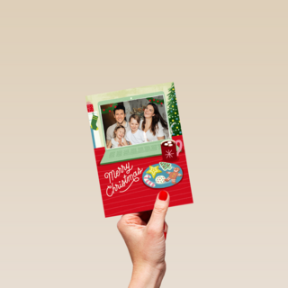 Kerstkaart laptop met foto