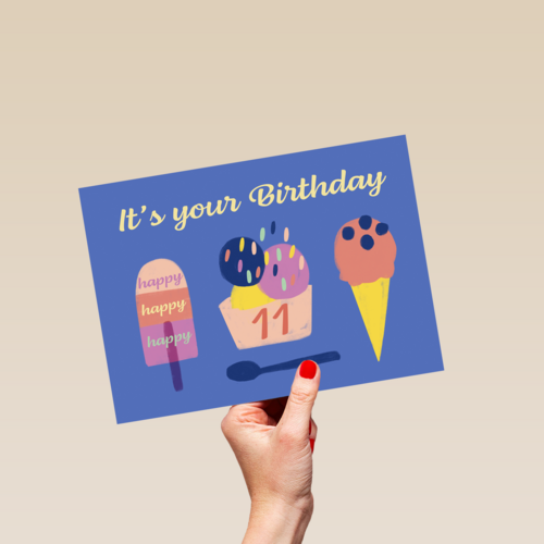 its your birthday with ice cream