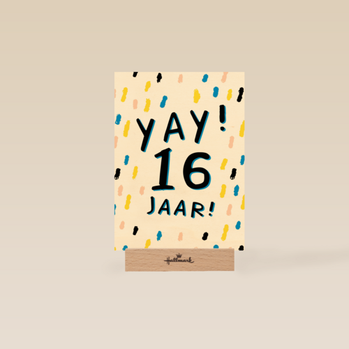 Verjaardagskaart yay 16 tiener jongen meisje