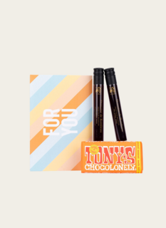 Verwenpakket 2 wijntubes + Tony Chocolonely Melk Karamel Zeezout
