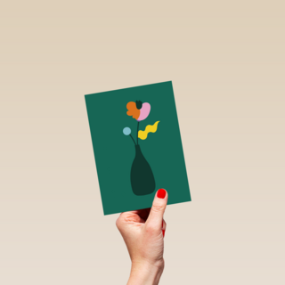 condoleancekaart met vaas bloemen