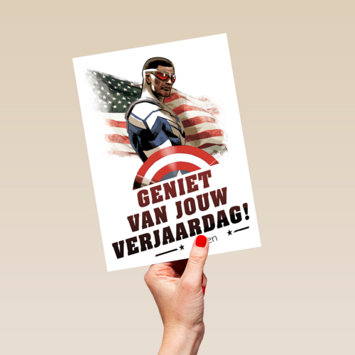 Captain America geniet van jouw verjaardag