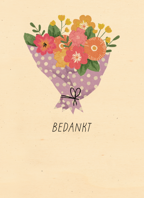 Houten Kaart | Bedankt Kaart Algemeen Bloemen