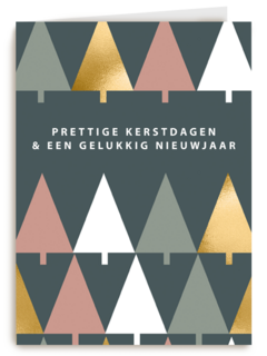 Kerstkaart zakelijk design kerstbomen