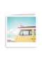 Zomerkaart busje met surfboard Polaroid