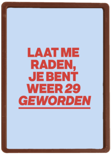 verjaardag kaart vrouw weer 29 geworden
