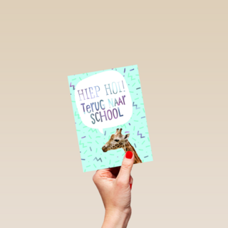 Back to school kaart Giraffe