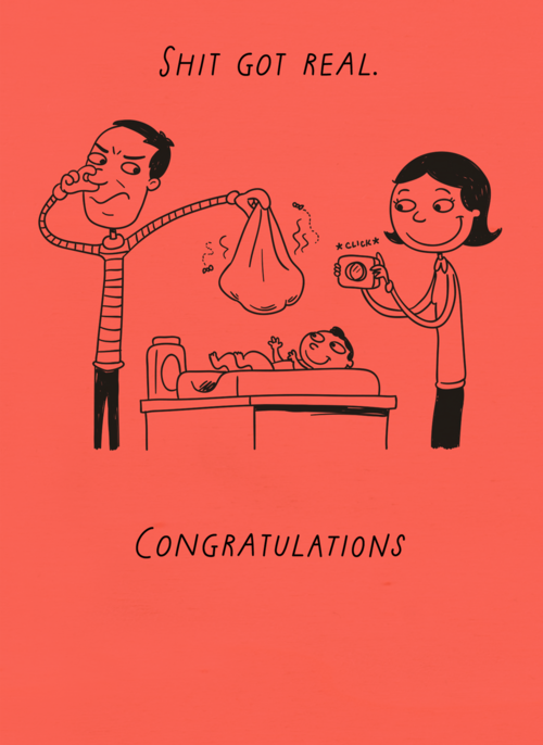 Geboortefelicitatie shit got real