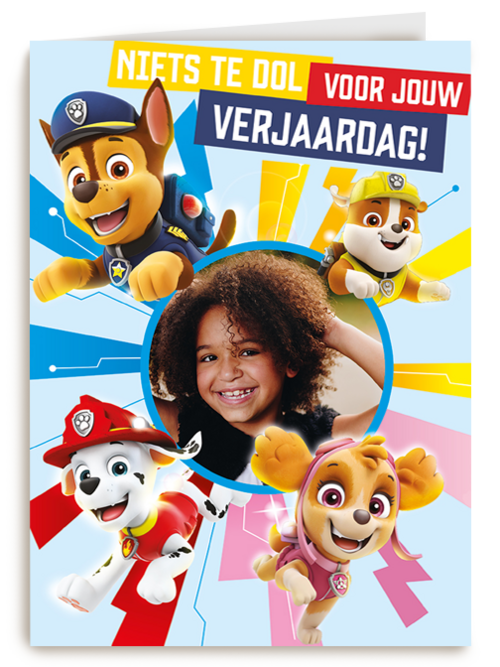 Paw Patrol kaart verjaardag fotokaart