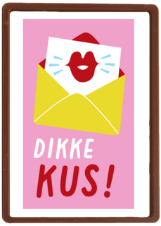 Zomaar kaartje dikke kus roze