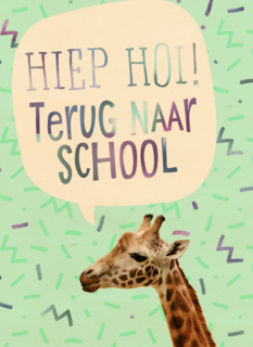 Back to school kaart Giraffe