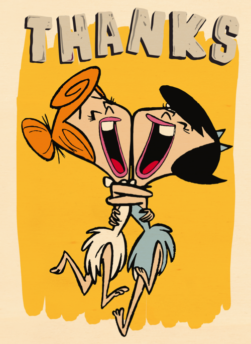 Houten Kaart | Thanks From Wilma Flintstone And Betty Rubble