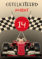 Verjaardagskaart raceauto
