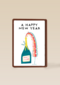 nieuwjaarskaart hip regenboog prosecco