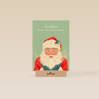 Kerstkaart kerstman kerstkus