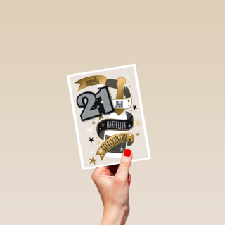 jarig leeftijd 21 eenentwintig gefeliciteerd jaar