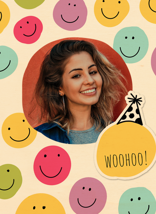 Houten Kaart Verjaardagskaarten | Verjaardagskaart Foto Smilies Woohoo