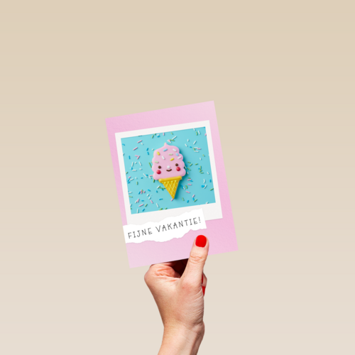 zomer kaart klassiek fijne vakantie met ijsje