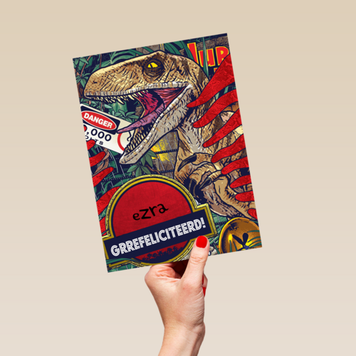 grrefeliciteerd van een velociraptor