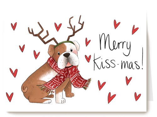 Kerstkaart Matia Studio merry kiss mas
