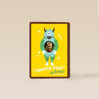 Monster stoer op kamp fotokaart